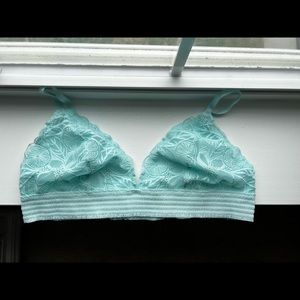 Turquoise blue lace bralette